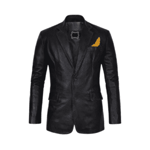 black blazer jacket leather
